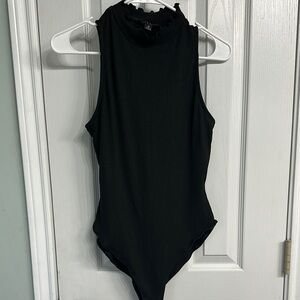 Haute Monde Black Fitted Sleeveless Bodysuit
